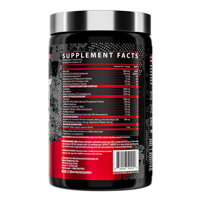 Outlift Amped CLINICALLY DOSED HIGH-STIM PRE-WORKOUT
