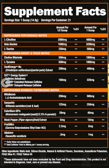 Alpha Lion Super Human Burn Extreme 2-in-1 Extreme Energy + Fat Burning Pre-Workout