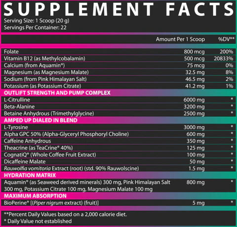 Outlift Amped CLINICALLY DOSED HIGH-STIM PRE-WORKOUT